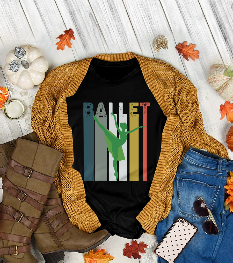 Ballet Dancer in Colorful Retro Irish-Inspired T-Shirt