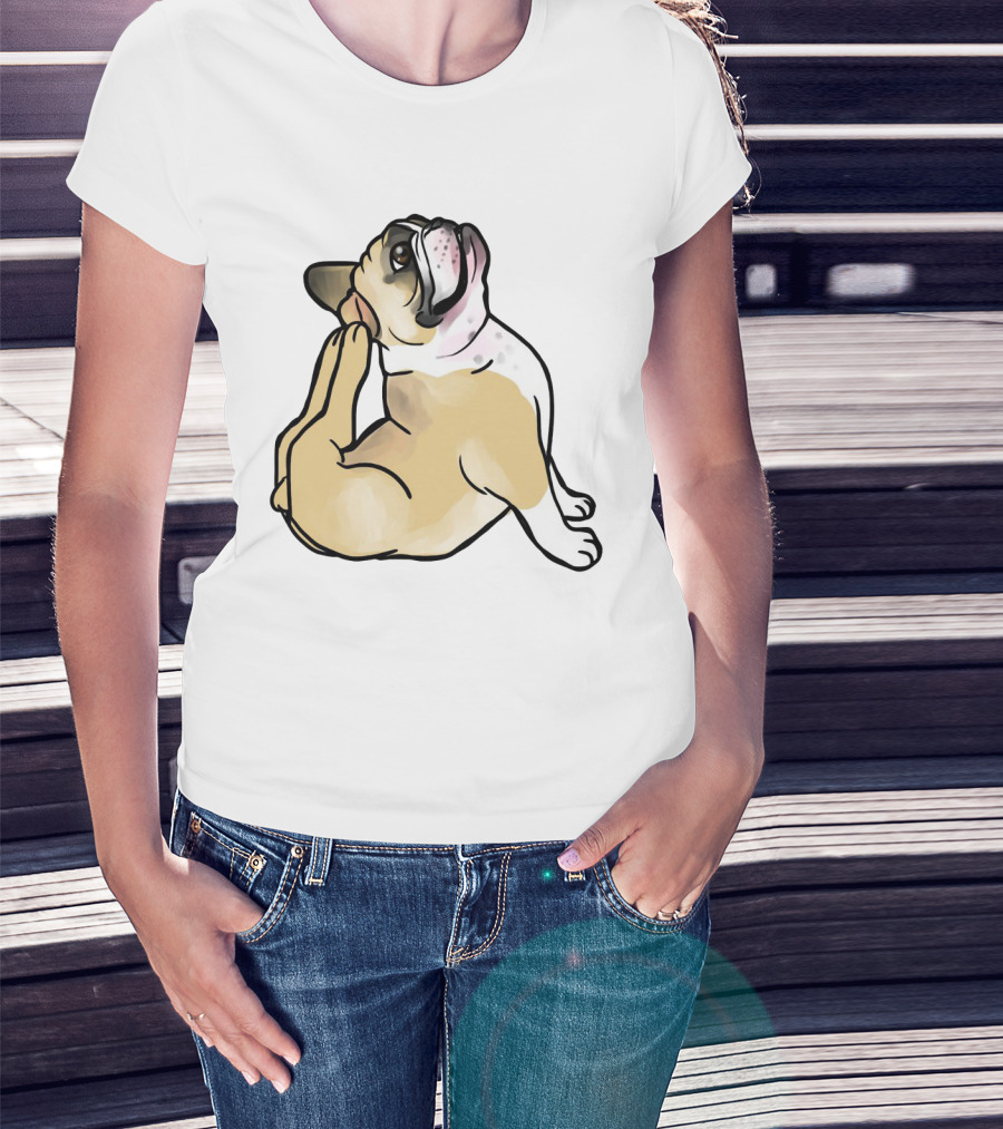 Bulldog Puppy Stretching In Full Cobra Pose T-Shirt