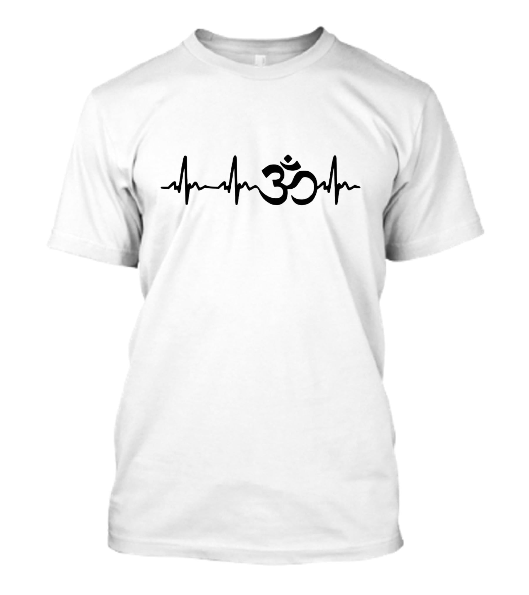 Namaste Pulse With Om And Heartbeat Line T-Shirt