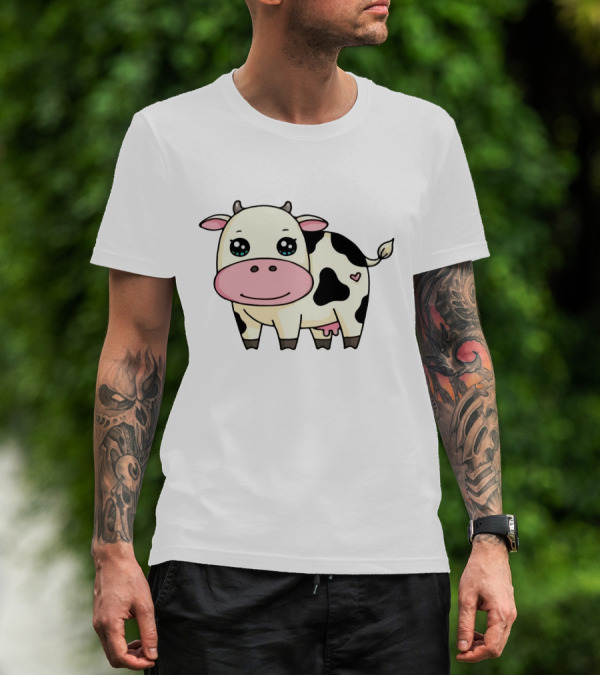 Chibi Dairy Cow With Heart Spot T-Shirt