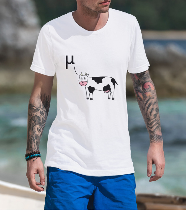 Physics Cow Mu Symbol Expression T-Shirt