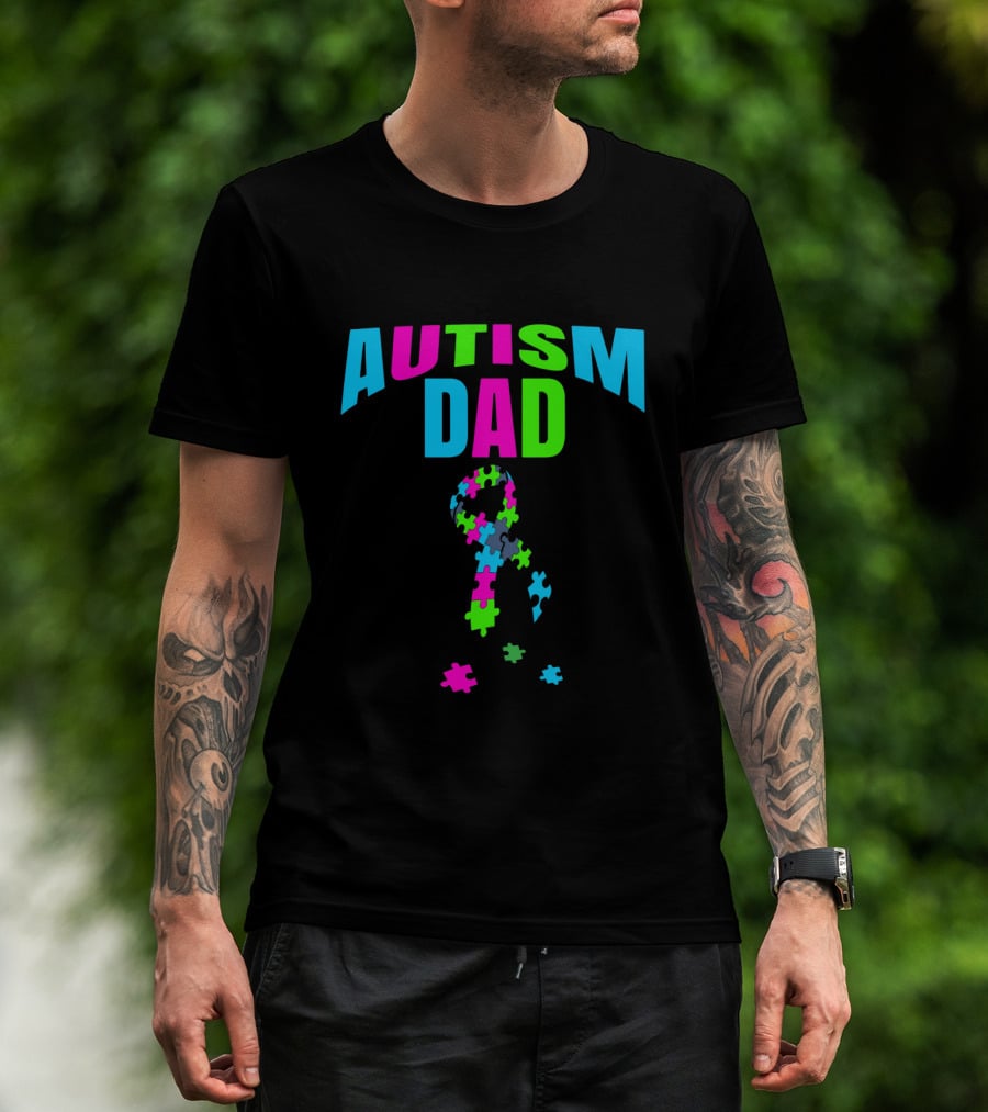 Autism Dad Puzzle Piece T-Shirt