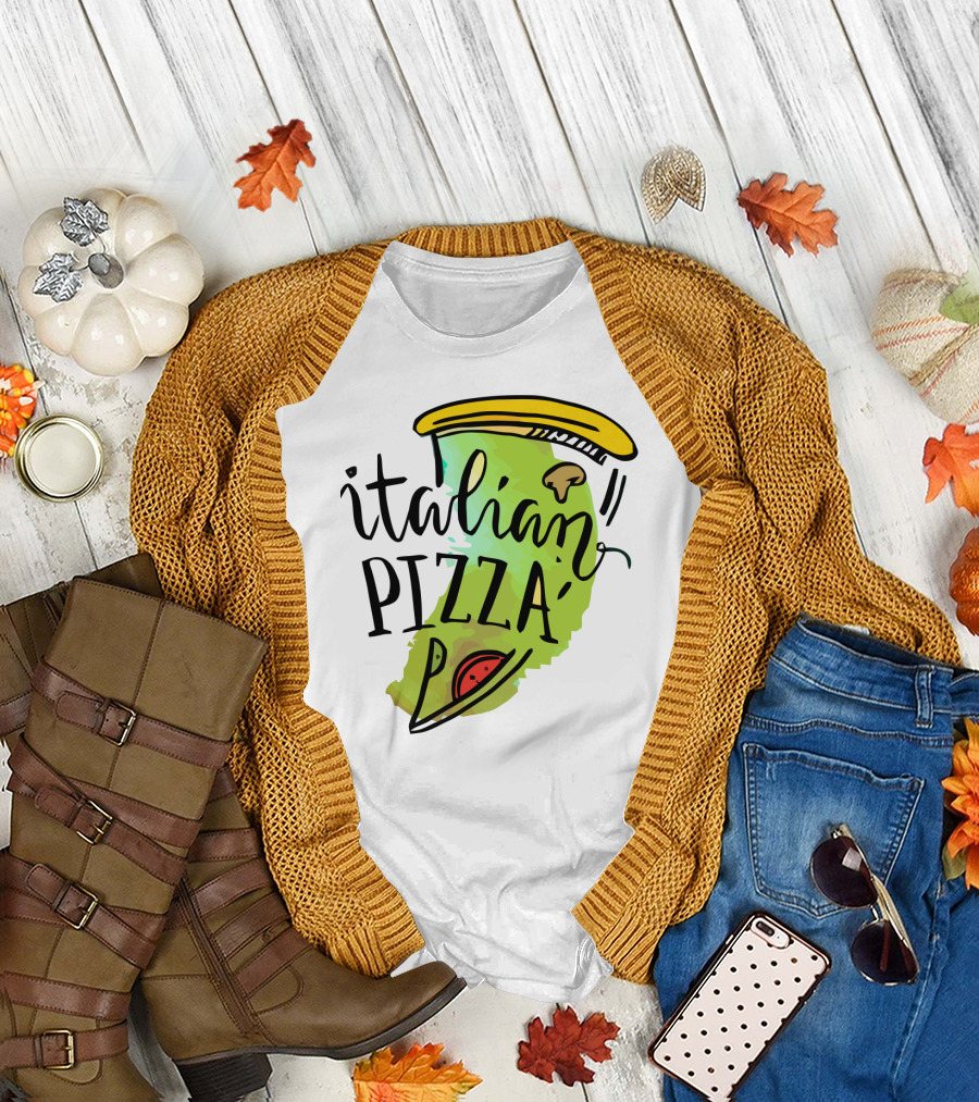 Italian Pizza Slice with Cheese and Pepperoni T-Shirt