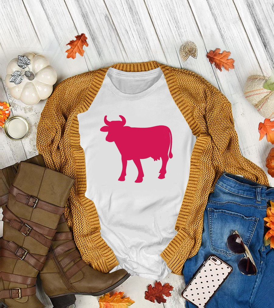 Cows Before You Go Any Further Today Is Not the Day and I Am Not the One Pink Cow T-Shirt