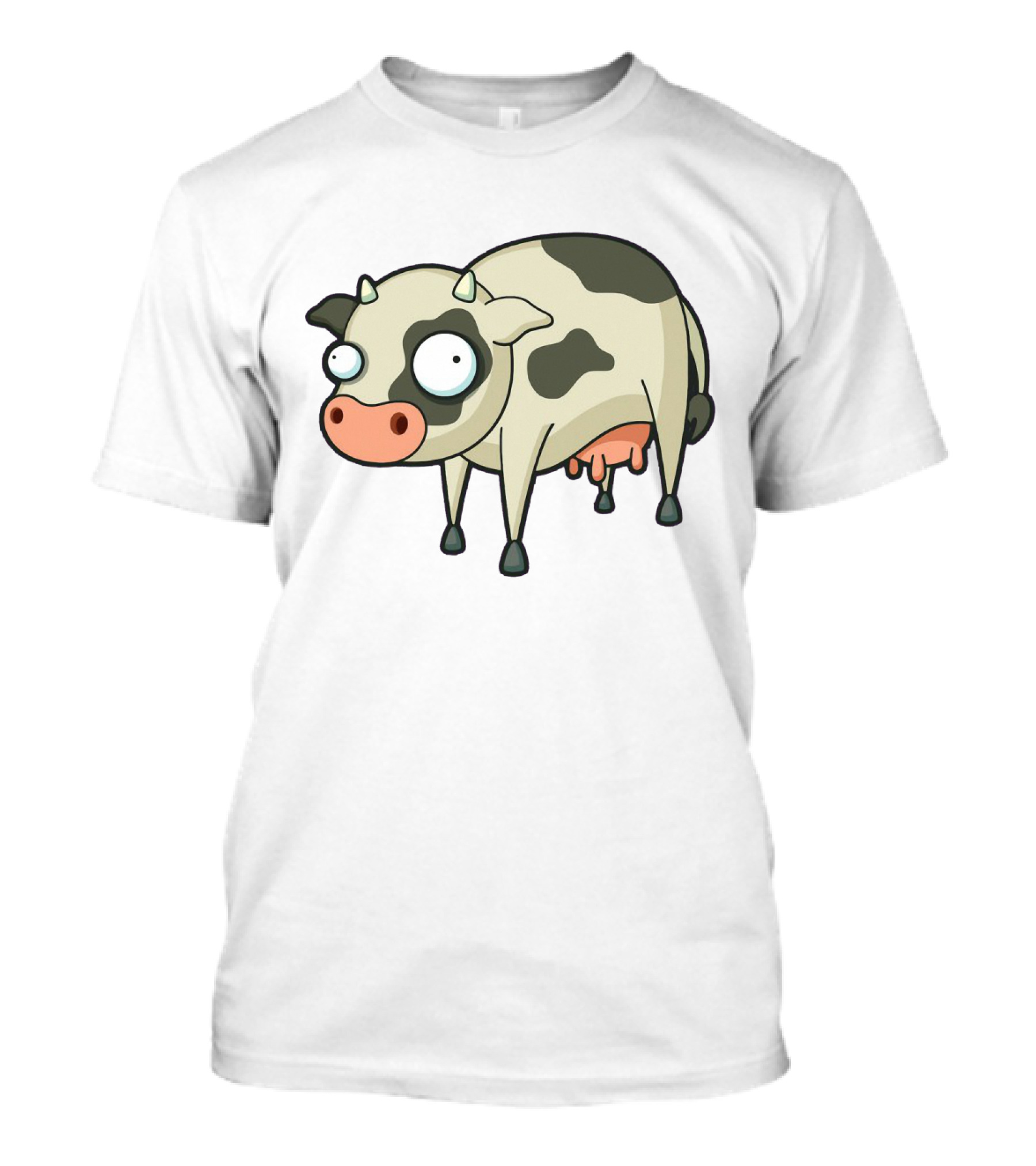 Quirky Cartoon Cow With Wide Eyes T-Shirt
