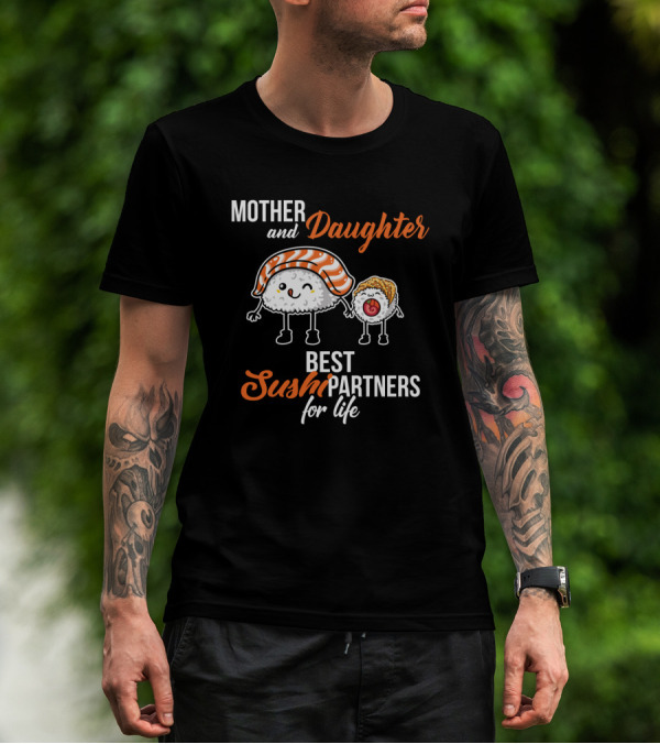 Mother And Daughter Best Sushi Partners For Life Cute Sushi Characters T-Shirt