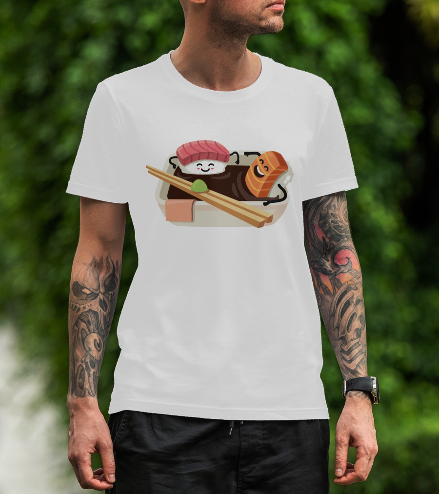 Sushi Shower Relaxing Nigiri And Salmon In Soy Sauce Bathtub T-Shirt