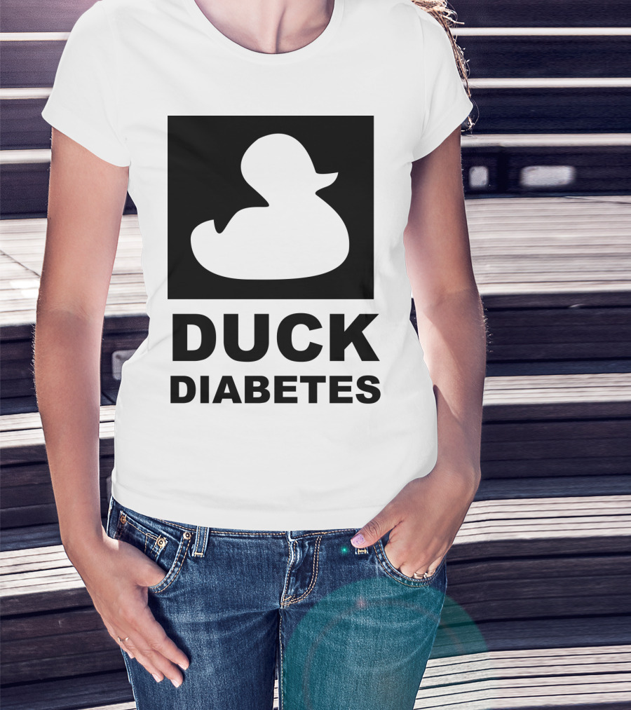 Duck Diabetes Rubber Duck Logo White T-Shirt