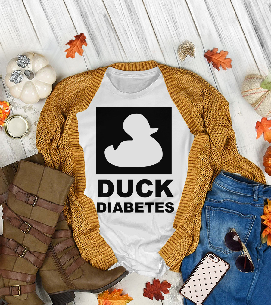 Duck Diabetes Rubber Duck Logo White T-Shirt