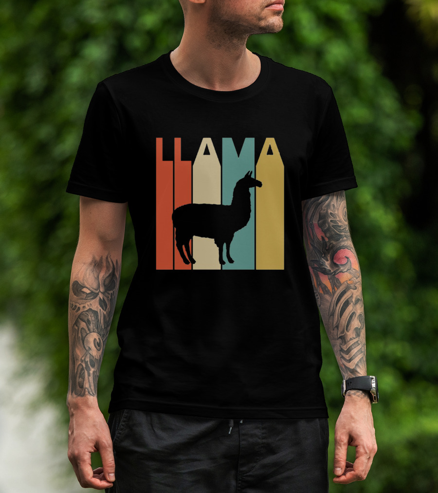 LLAMA Silhouette Retro Colors T-Shirt