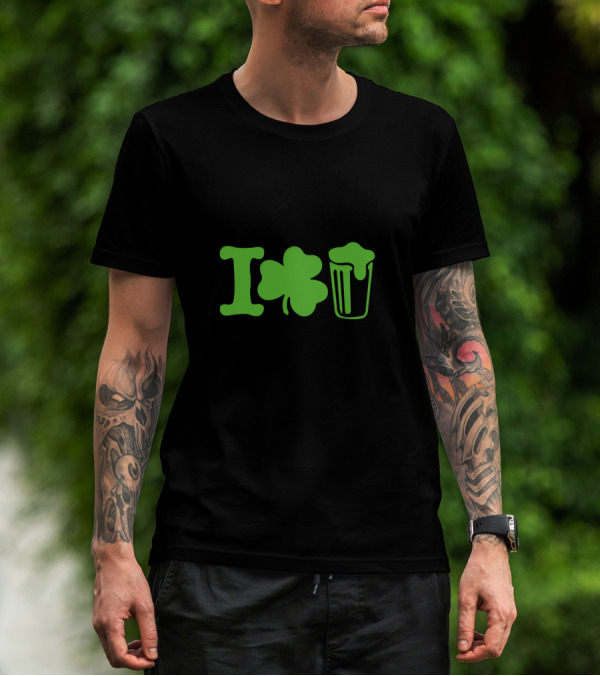 St. Patrick's Day Shamrock Heart Beer T-Shirt