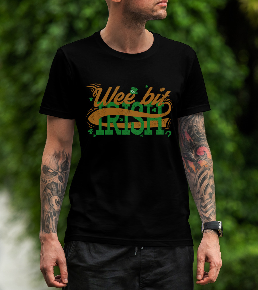 Wee Bit Irish St. Patrick's Shamrock Hat Lucky Symbols T-Shirt