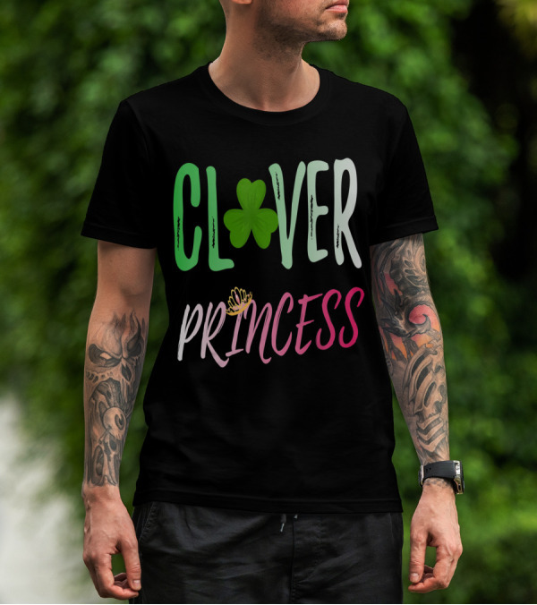 Clover Princess With Shamrock Tiara For Irish T-Shirt