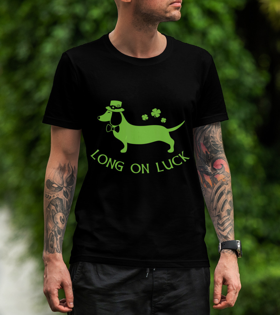 Dachshund Long On Luck Funny St. Patrick's Day Irish T-Shirt