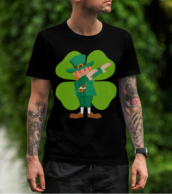 Dabbing Leprechaun Lucky Clover Dance T-Shirt