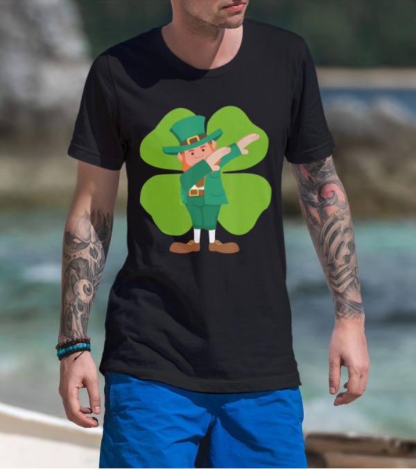 Dabbing Leprechaun Lucky Clover Dance T-Shirt