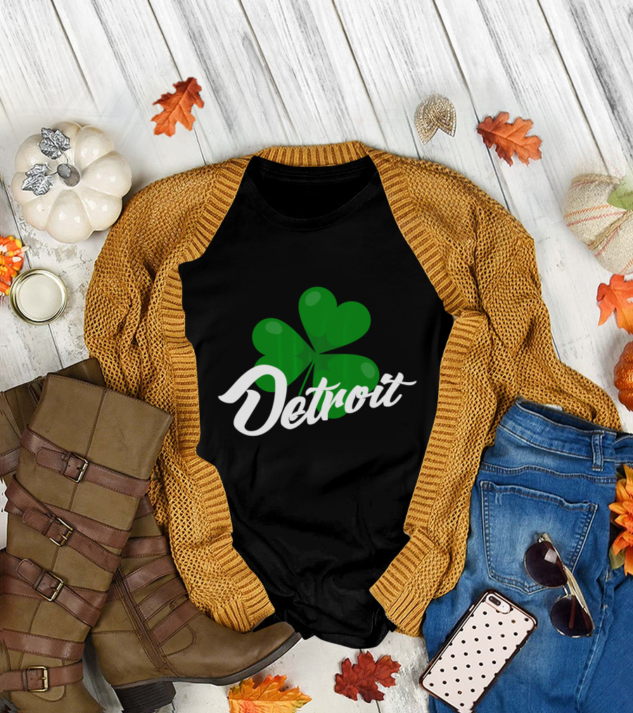Detroit Shamrock St Patrick's Day Celebration Clovers T-Shirt