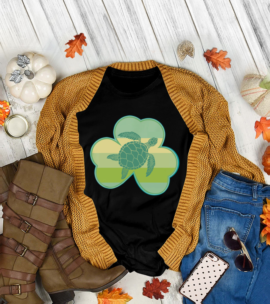 Turtle Lover Shamrocks Clover Love T-Shirt