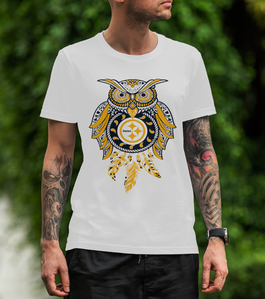 Steelers Owl Dreamcatcher Yellow T-Shirt