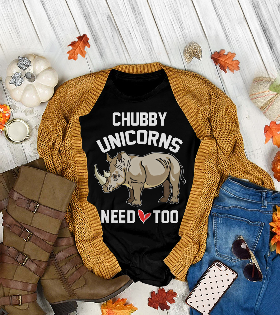 Chubby Unicorns Need Love Too Rhino T-Shirt
