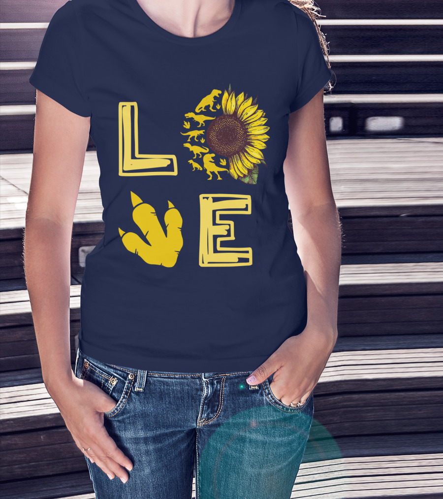 Love Sunflower Dinosaur Claw T-Shirt