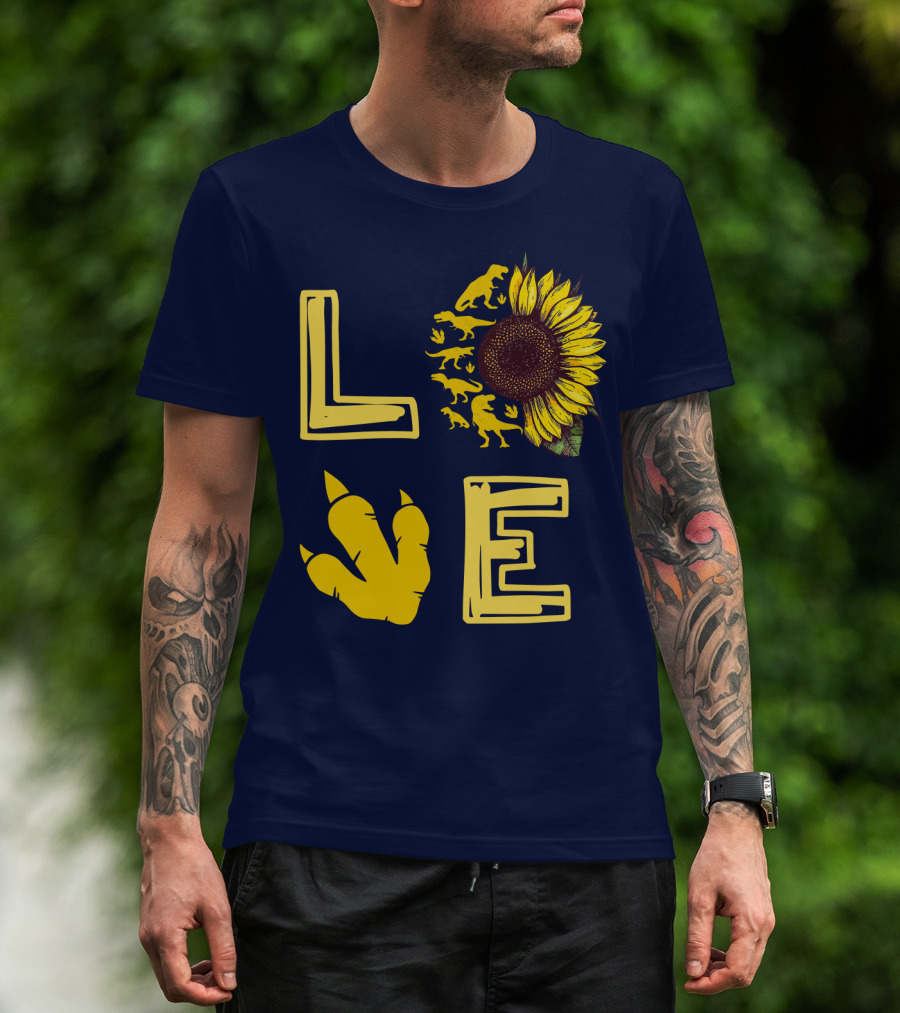 Love Sunflower Dinosaur Claw T-Shirt