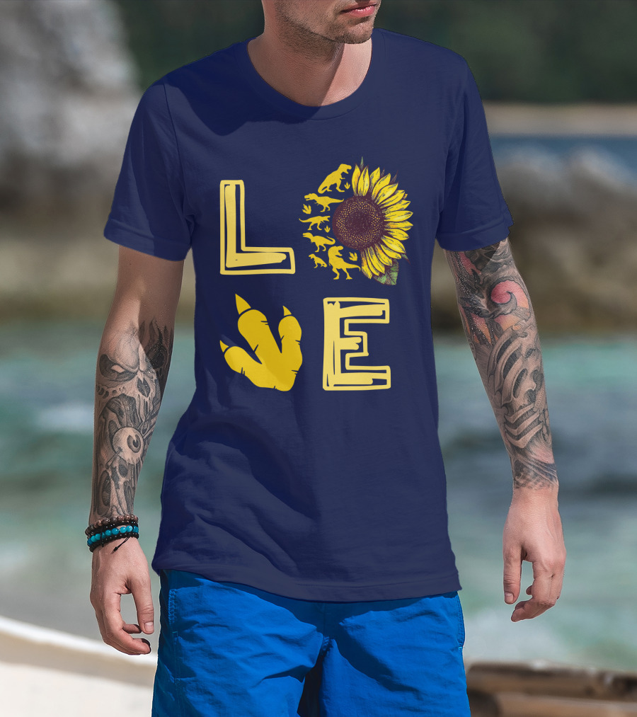 Love Sunflower Dinosaur Claw T-Shirt