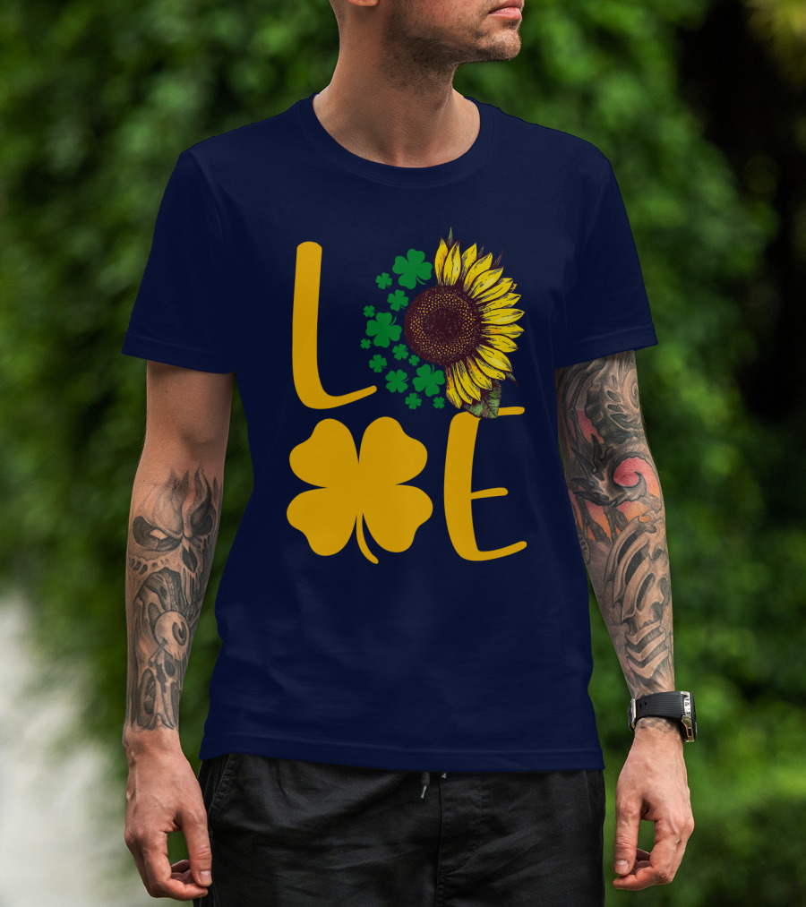 Love Sunflower Four-Leaf Clover T-Shirt