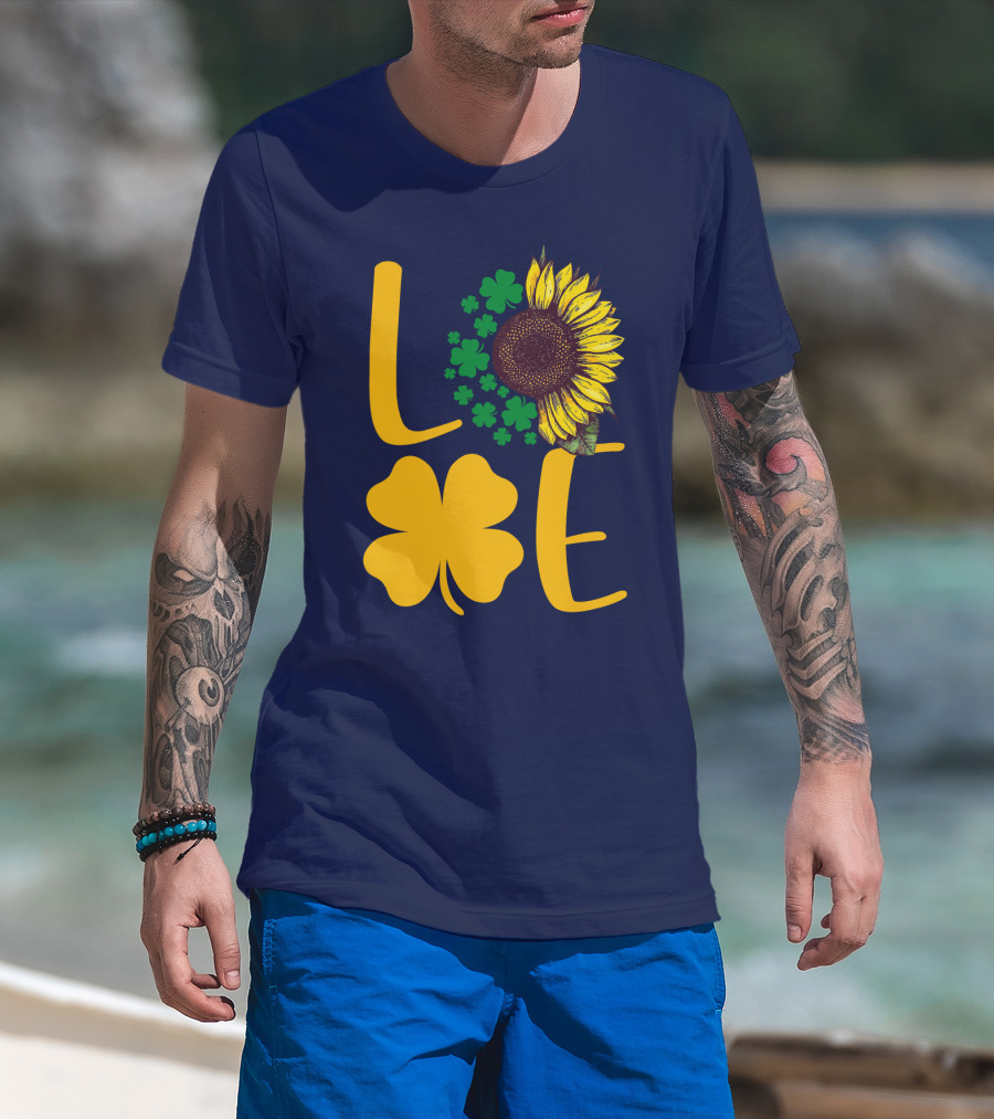 Love Sunflower Four-Leaf Clover T-Shirt