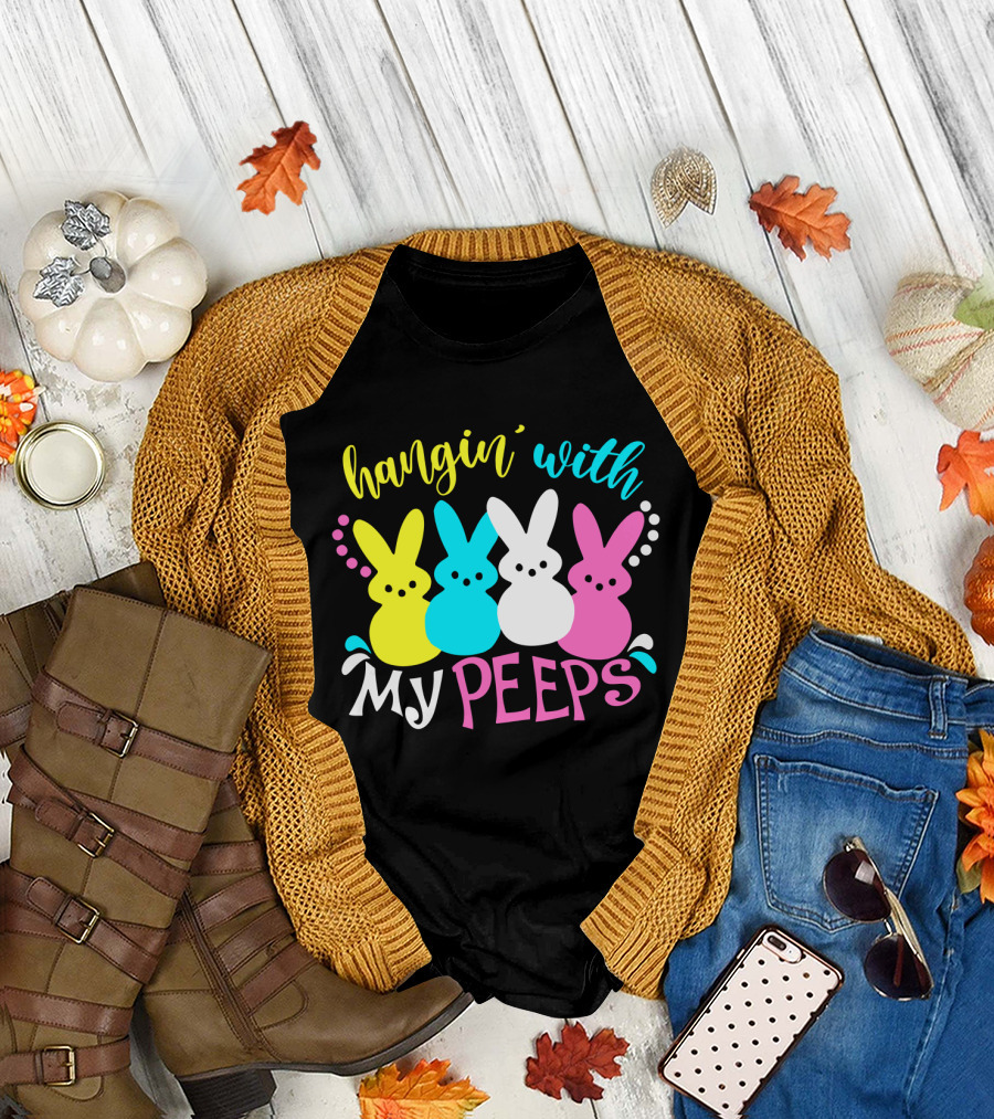 hangin with my peeps pastel bunnies T-Shirt