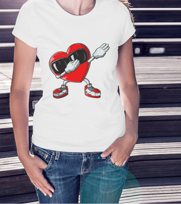 Heart Dabbing With Sunglasses And Sneakers T-Shirt