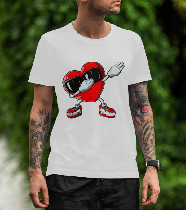 Heart Dabbing With Sunglasses And Sneakers T-Shirt
