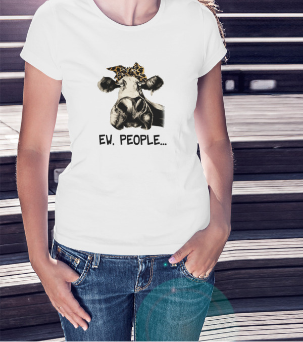 Ew People Leopard Print Bandana Cow T-Shirt