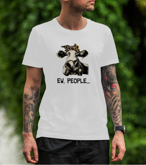 Ew People Leopard Print Bandana Cow T-Shirt