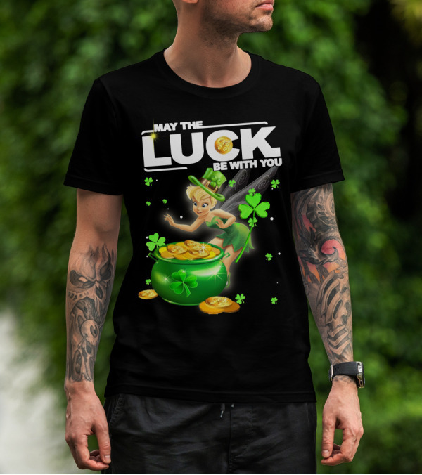 May The Luck Be With You Tinkerbell Coins Green T-Shirt