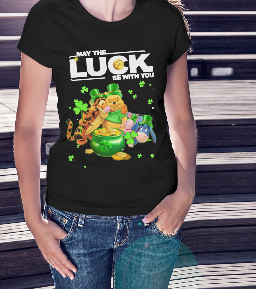 May The Luck Be With You Winnie The Pooh And Friends St. Patrick's Day T-Shirt