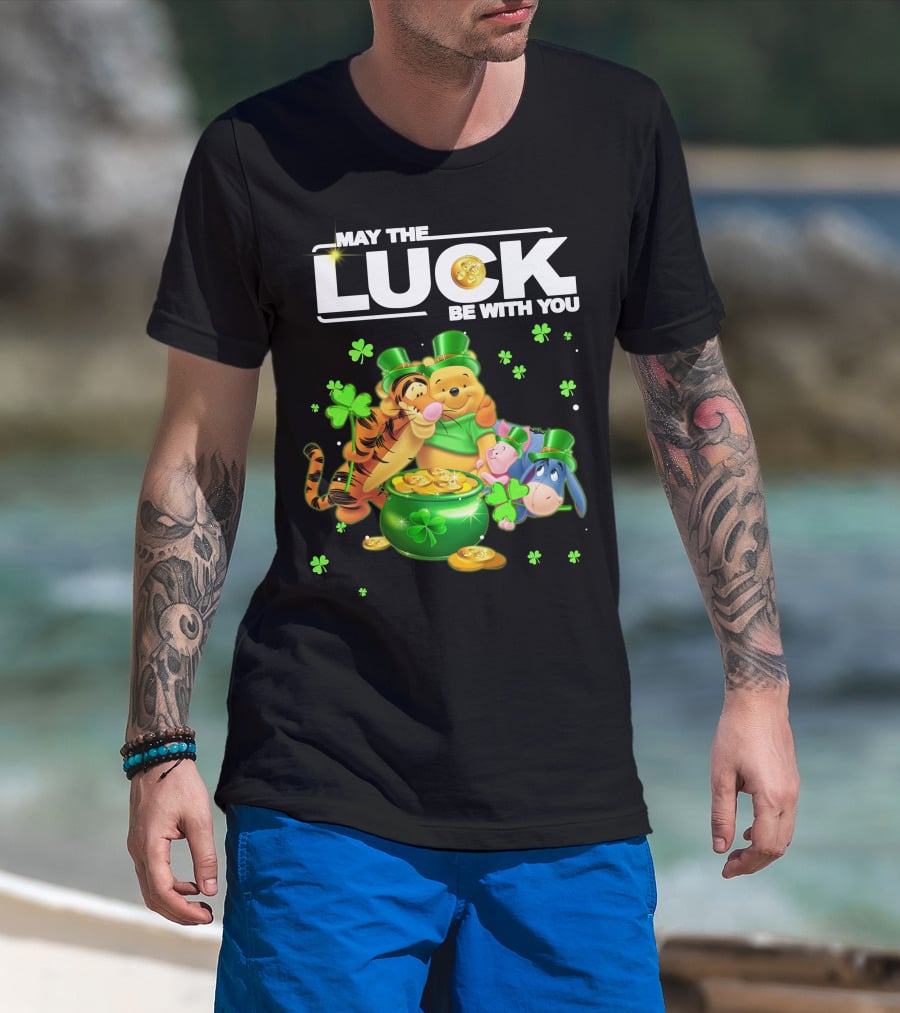 May The Luck Be With You Winnie The Pooh And Friends St. Patrick's Day T-Shirt