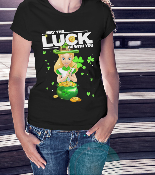 May The Luck Be With You Alice Shamrock Coins T-Shirt