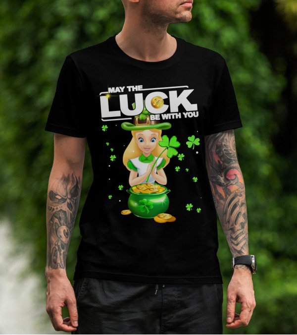 May The Luck Be With You Alice Shamrock Coins T-Shirt