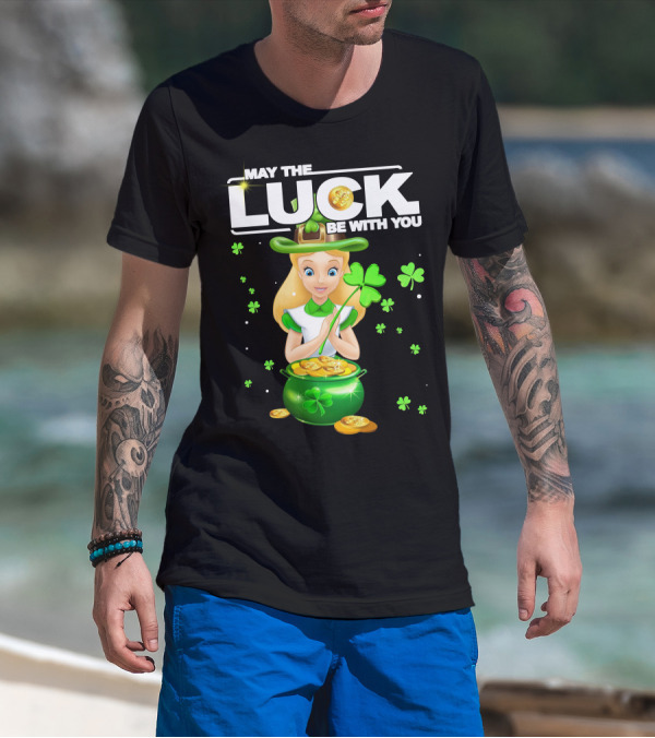 May The Luck Be With You Alice Shamrock Coins T-Shirt
