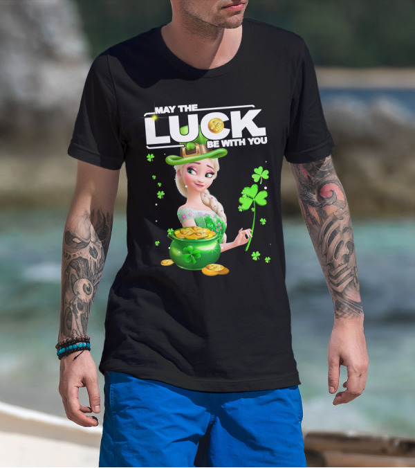 May The Luck Be With You Elsa St. Patrick's Day T-Shirt