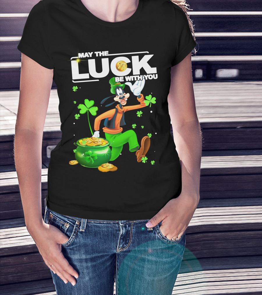 Goofy May The Luck Be With You Coins And Clovers T-Shirt