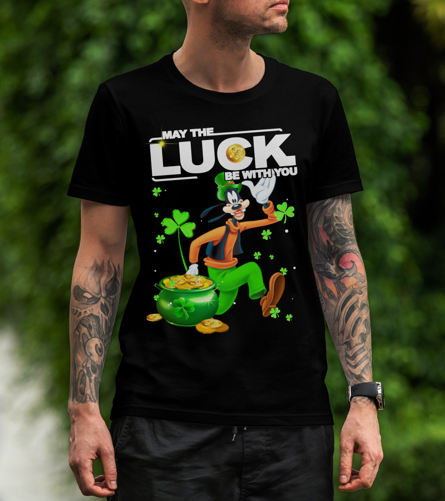 Goofy May The Luck Be With You Coins And Clovers T-Shirt