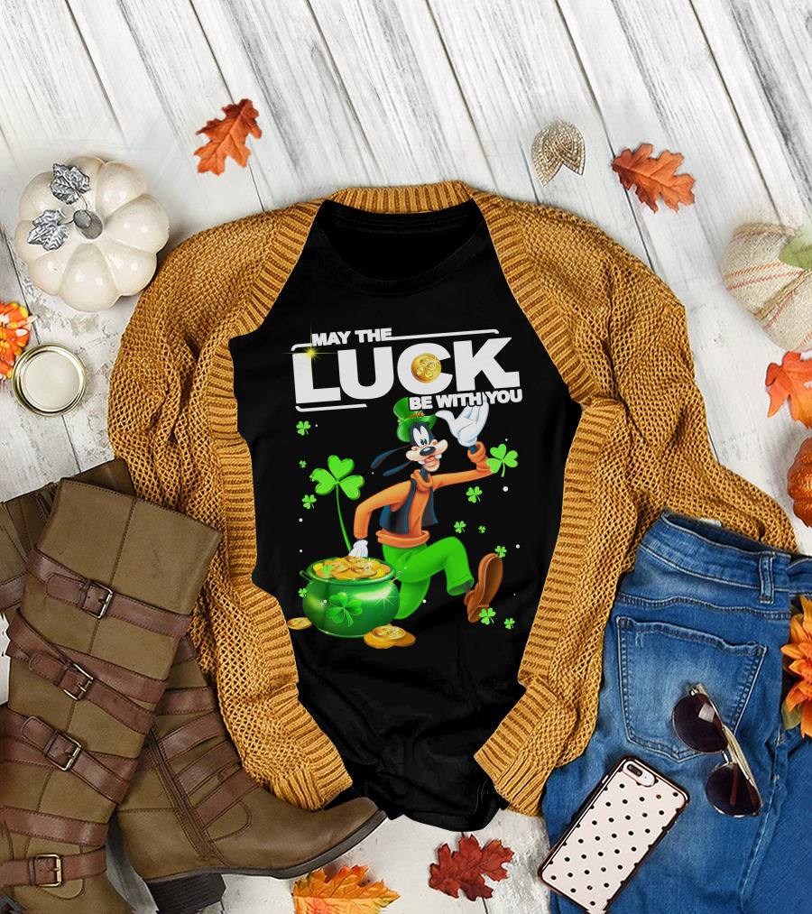 Goofy May The Luck Be With You Coins and Clovers T-Shirt