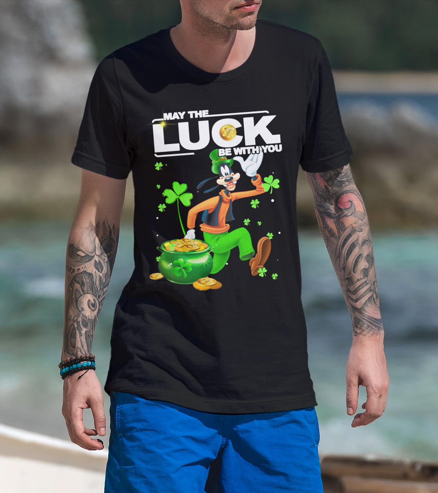 Goofy May The Luck Be With You Coins And Clovers T-Shirt