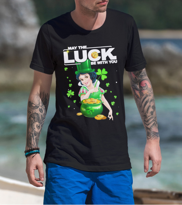 May The Luck Be With You Snow White Pot Of Gold And Shamrocks T-Shirt