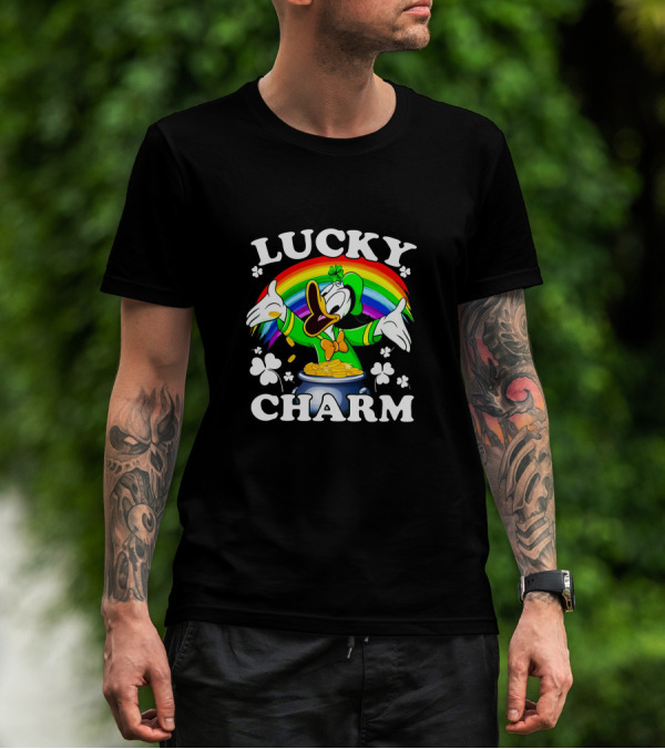 LUCKY CHARM Rainbow Donald Duck Pot Of Gold T-Shirt