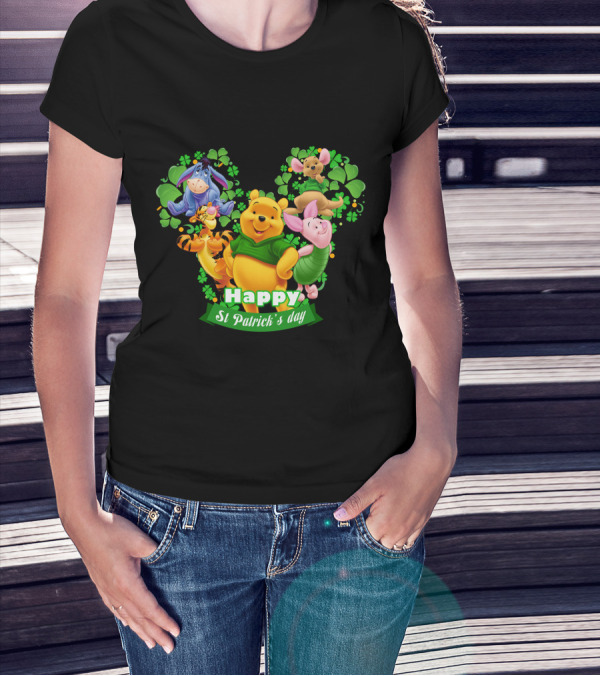 Happy St Patrick's Day Winnie The Pooh And Friends T-Shirt