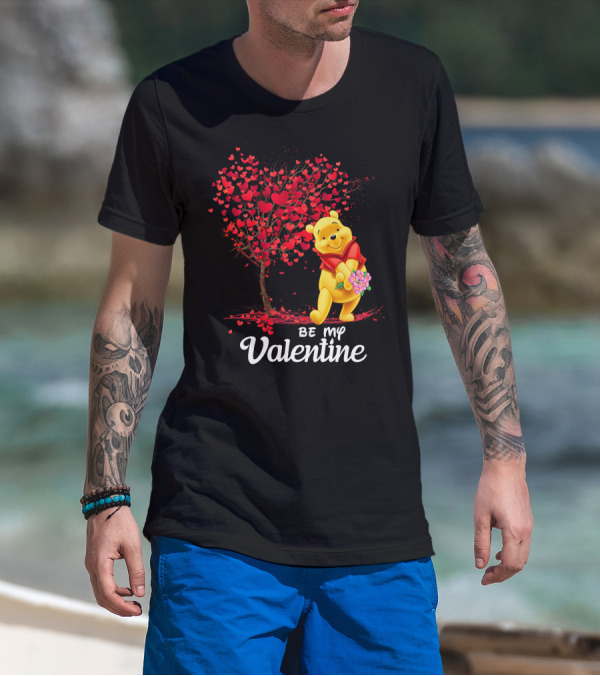 Winnie The Pooh Be My Valentine Heart Tree Bouquet T-Shirt