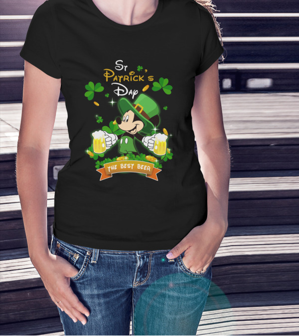 St Patrick's Day Mickey The Best Beer T-Shirt